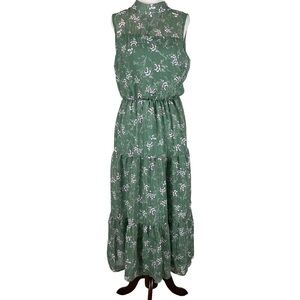 Lush Green Floral Maxi Dress